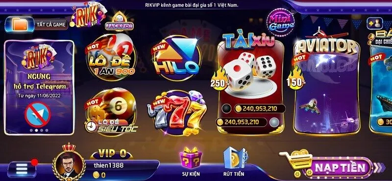 Cổng game huyền thoại bất diệt Rikvip